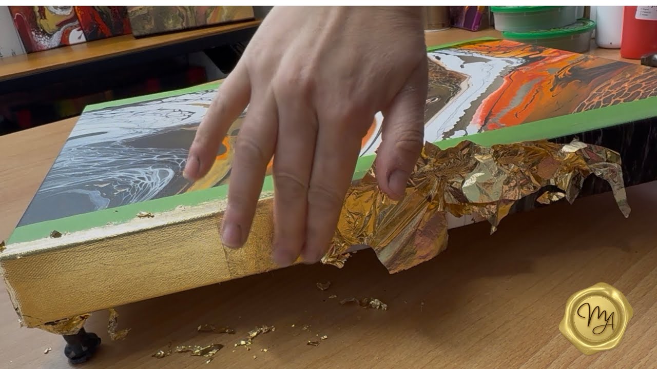 Позолота 💛 и серебряная фольга 🩶 на холсте ✨ Пошаговый урок рисования от MarjoleinART