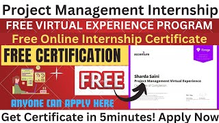 Free Project Management Internship Certificate | Online Internship Certificate | Project Management