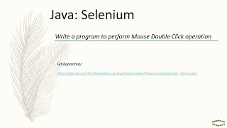 Famous Java | Selenium | Double Click Profile