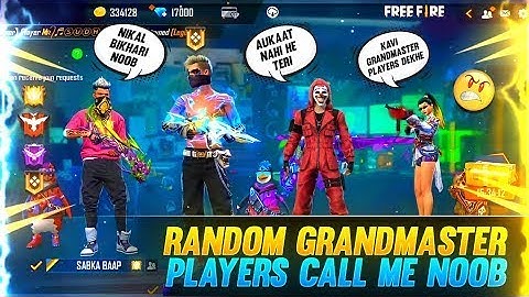 2 Random Grandmaster Player Call Me noob😠I challenge them 1 v 2 custom room -  Gareena Free Fire