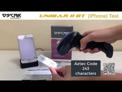 OSCAR UniBar II BT Bluetooth Wireless 2D Barcode Scanner Presentation for iOS