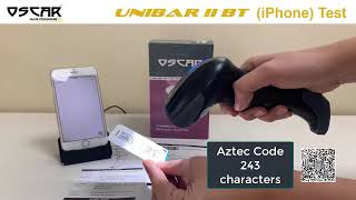 OSCAR UniBar II BT Bluetooth Wireless 2D Barcode Scanner Presentation for iOS