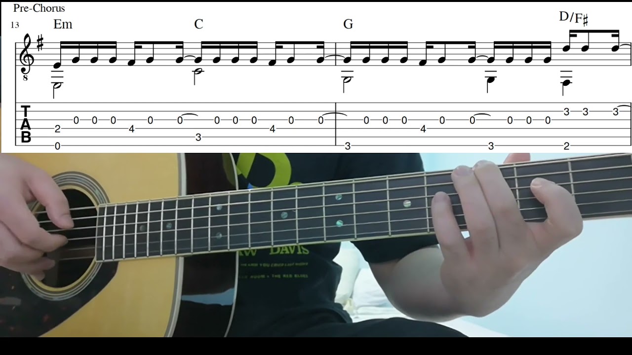晴天 (周杰倫) - 指彈吉他谱 (Jay Chou - Sunny Day)- Easy Fingerstyle Guitar Playthough Lesson With Tabs