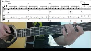 晴天 (周杰倫) - 指彈吉他谱 (Jay Chou - Sunny Day)- Easy Fingerstyle Guitar Playthrough Lesson With Tabs