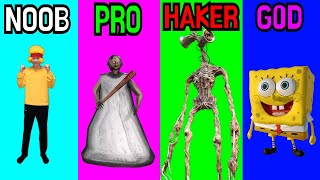 NOOB VS PRO VS HAKER | Mega Siren Head VS spongebob VS Granny VS Merong in Roblox