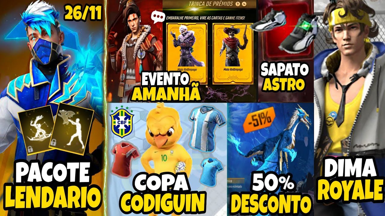 URGENTE!! NOVO CODIGUIN, GOLA ALTA PRETA, TROCA NICK, DUNK MASTER, CUBO  GRÁTIS - NOVIDADES FREE FIRE 