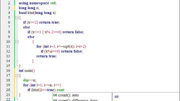 C++: In ra các số nguyên tố trong phạm vi từ 1 đến N.