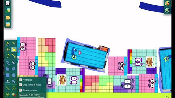 Numberblocks in a Wild Rollercoaster Ride Adventure in Algodoo Part 1