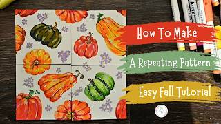 🍁 How to Make a Repeating Pattern | Easy Fall Pumpkin Art for Beginners 🎃