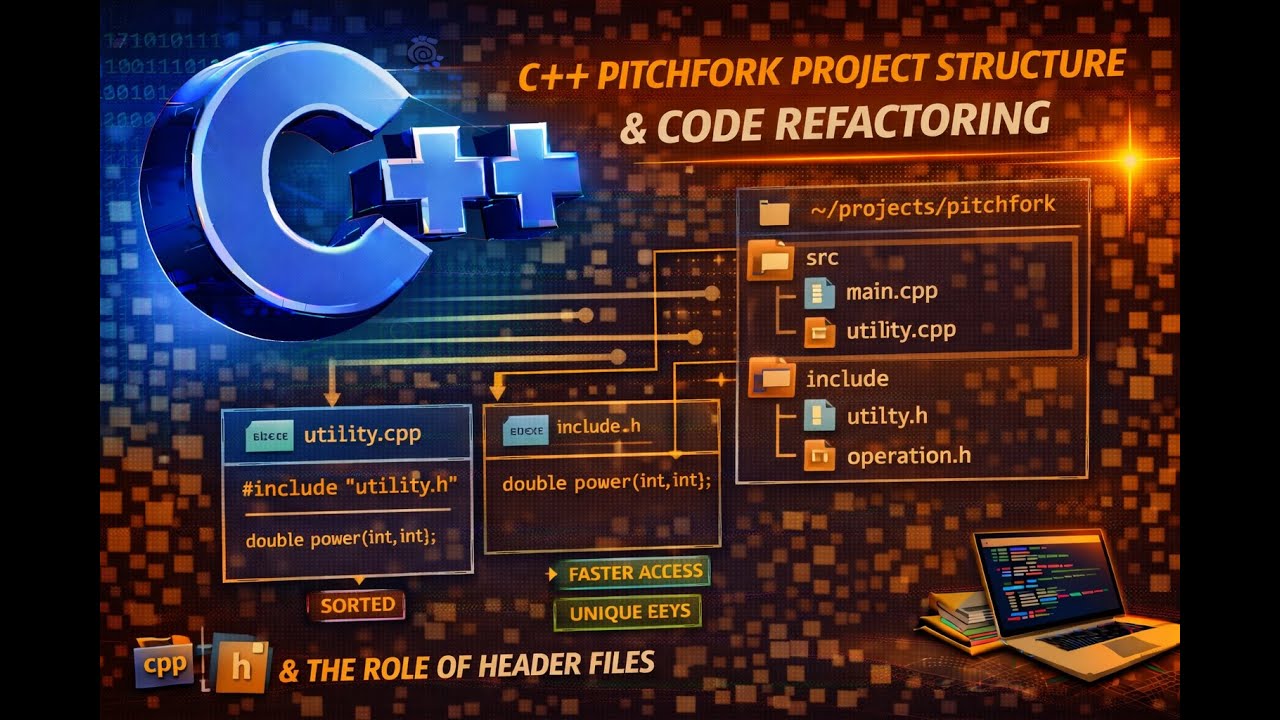 Video - Project Organization, Refactoring C++ Code with Header Files ...