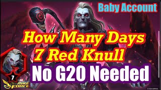 How Many Days for 7 Red Knull Unlock on Baby Account | No G20 Required! MARVEL STRIKE FORCE MSF