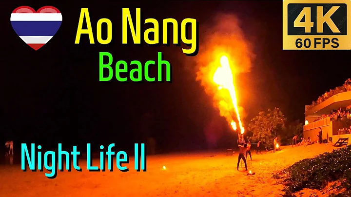 Ao Nang Beach Landmark Night Market, Night Life Style, Krabi Thailand - March 2023 [ Thailand 4K ]