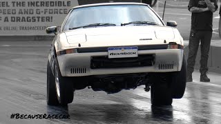 6spd Manual 550HP 13B Turbo RX7 Streetcar goes wheels up at the August Track Hire! | FullBOOST |