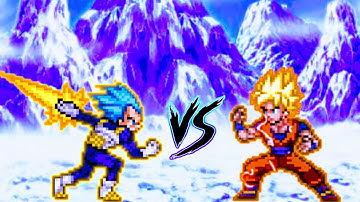 Vegeta SSB DBFZ VS Goku SSJ DBFZ in Jump Force Mugen