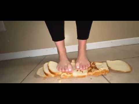 ohh noo!? small breads under the woman feet