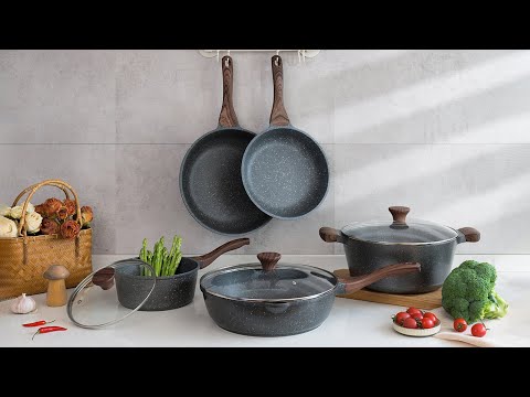 SENSARTE Nonstick Deep Frying Pan Skillet, 10/11/12-inch Saute Pan with  Lid, Stay-cool Handle, Chef Pan Healthy Stone Cookware Cooking Pan,  Induction