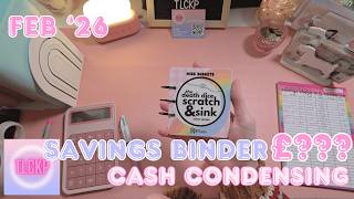 Savings Challenge Binder Reset 💕 February 2026 Totalling & Cash Condensing