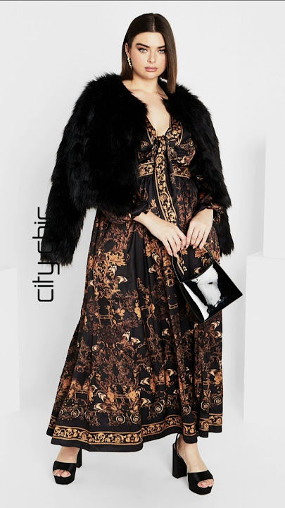 City Chic Ivanna Maxi Dress - Gold