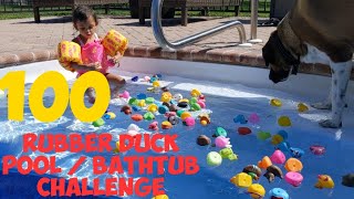 100 Rubber Duck Pool Bathtub Challenge