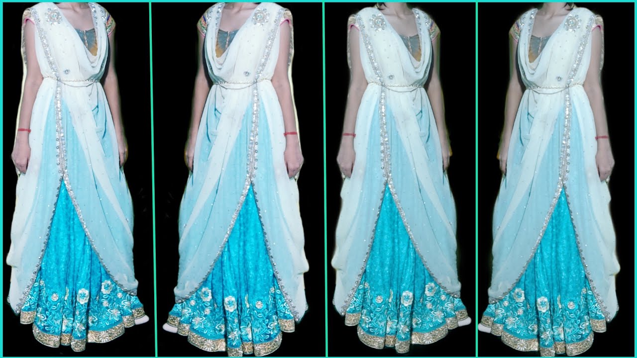 Rutba Khan Indo Western Saree Style Gown Ready to Drape - Vasangini