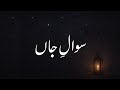 Sewal-E-Jaan | Heart Touching Urdu poem from Aamer's Udassiyan