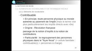 08 Fisca 2021 Ppt 1 Notions Liquidation Taxe Fisc Contribuable Foyer Fiscal