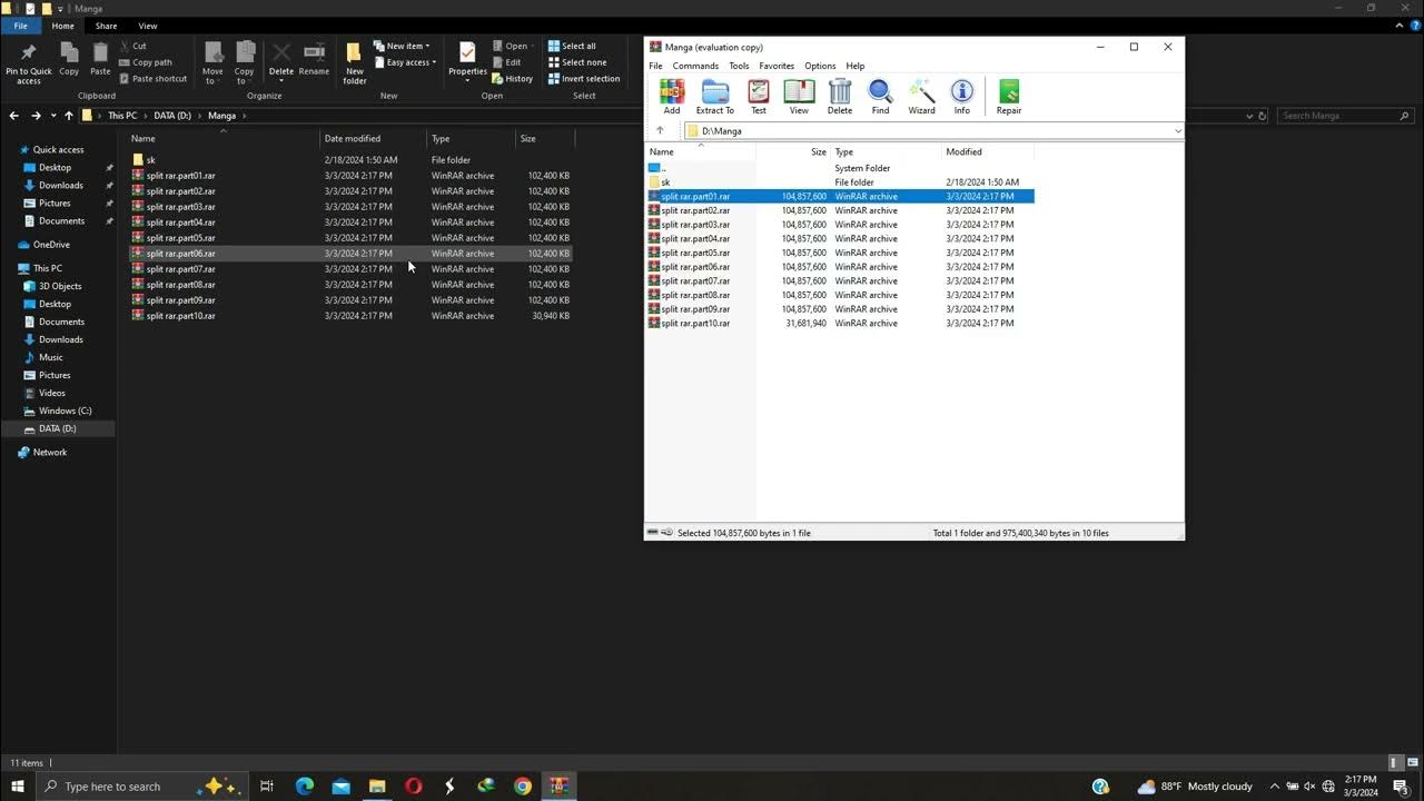 How to Create Split RAR files using WINRAR YouTube