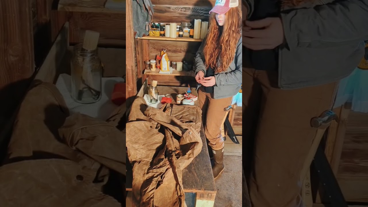 living alone in the mountains - rewaxing an old canvas jacket pt. 2