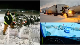 How hard life of truck driver in 40 degree cold in canada