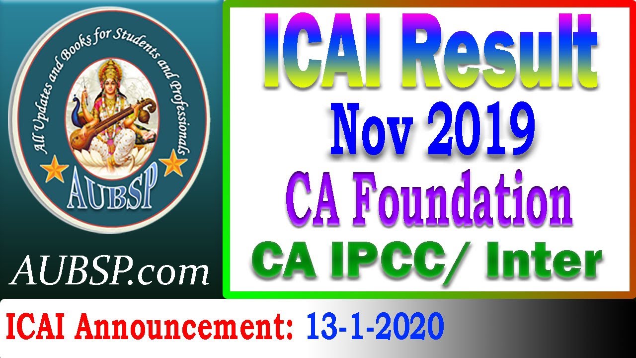 CA Foundation Result Nov 2019 | CA IPCC Result Nov 2019 | CA Intermediate Result Nov 2019