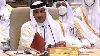 ⁧‫محمد بن سلمان‬⁩ يعلن انشاء شرطة خليجية وتبريكات لقطر، في اجتماع المجلس الخليجي