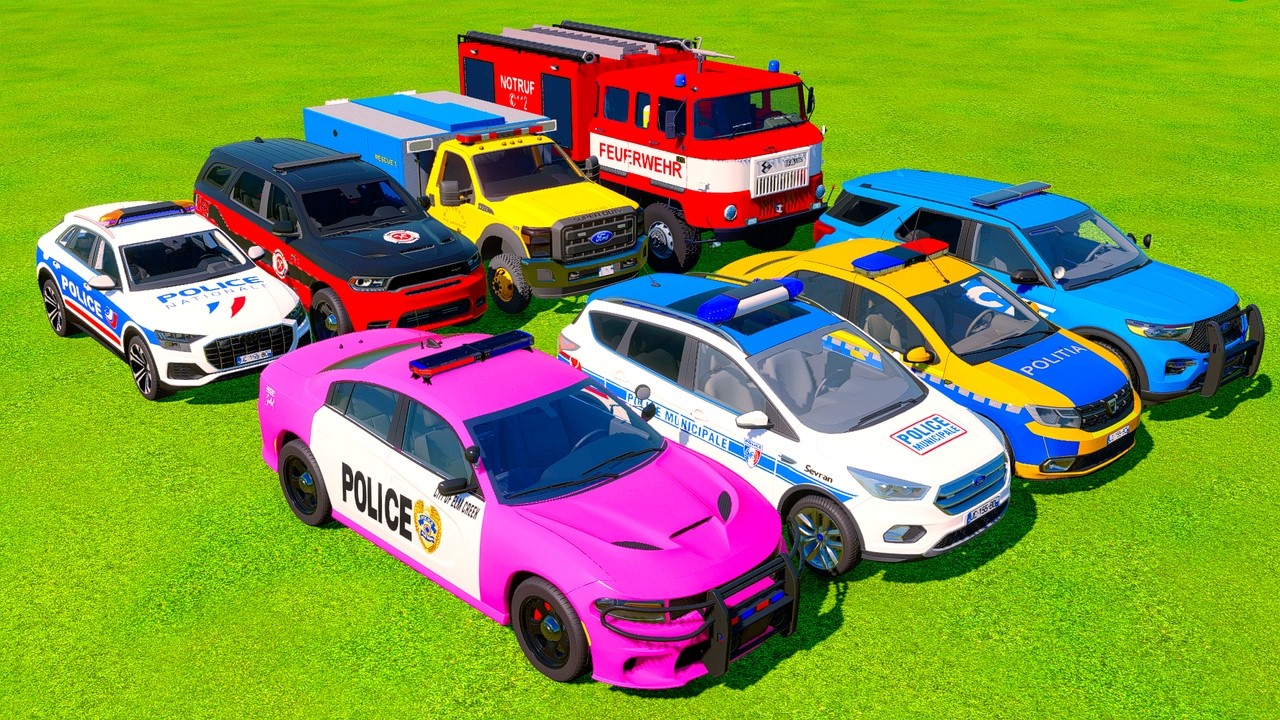 TRANSPORTING AND DRIVEN 5 POLICE, AMBULANCE, FIRE DEPARTMENT, RESCUE CARS VOL 20