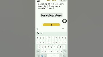 In writing all the integers from 1 to 199 how many times 1 is being used