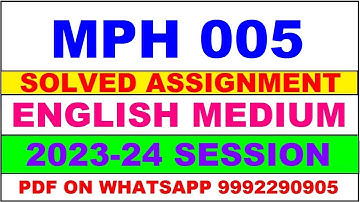 mph 005 solved assignment 2023-24 | mph 5 solved assignment in english 2024 | mph 5 2024