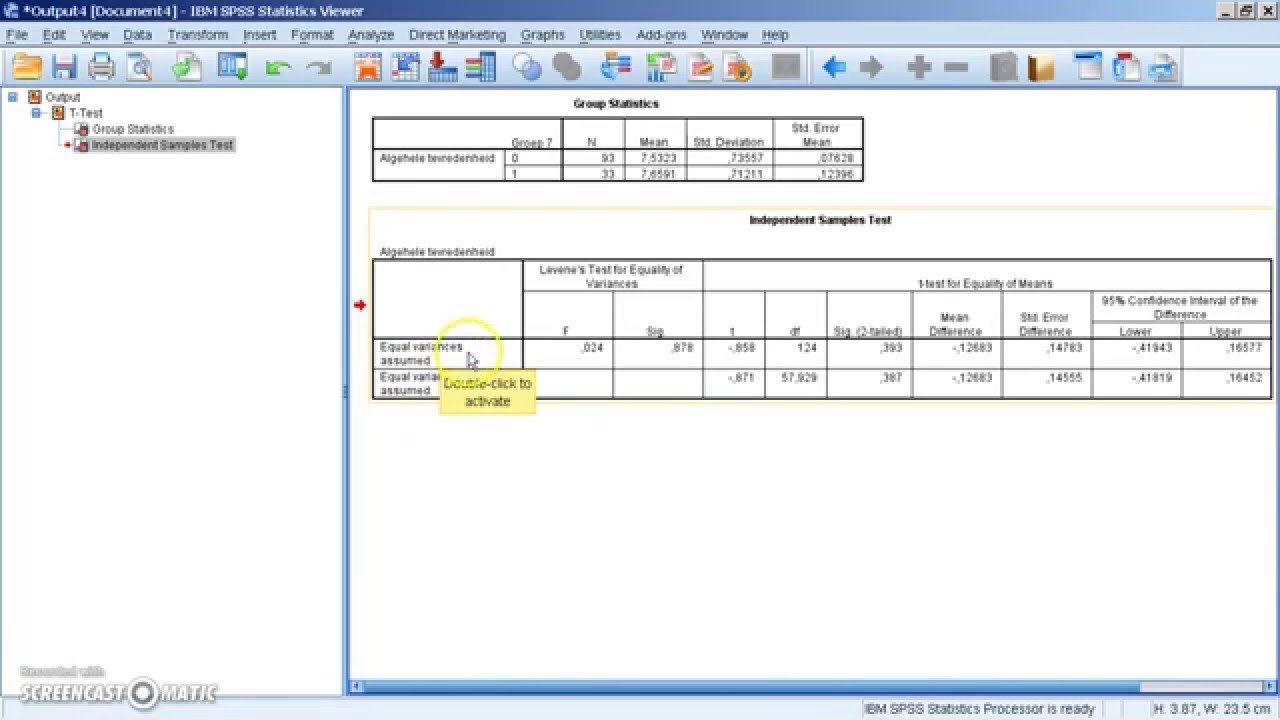 T-toets met SPSS