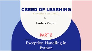 Part 2 | Exceptions and Built-in Exceptions | Python