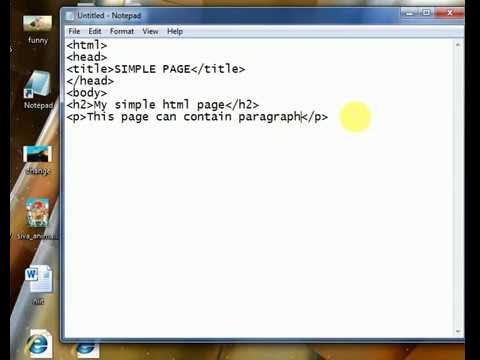 How to create Simple HTML page - YouTube