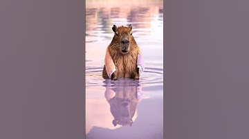 Capybara vs. Early Reflection — Too Extra! #CuteLoop #Capybara #ASMR
