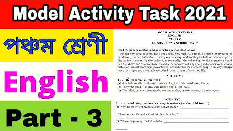 Model activity task class 5 English part 3