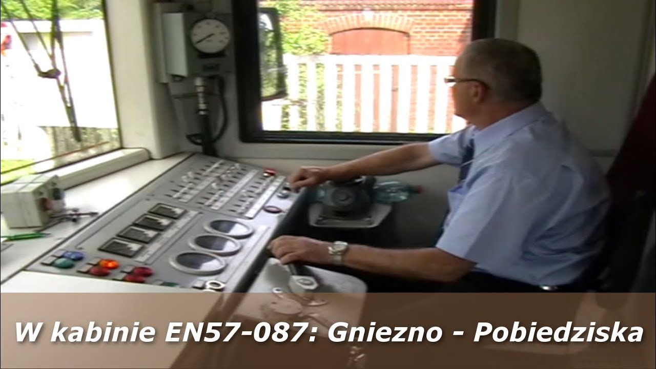 W kabinie maszynisty EN57-087 - Gniezno - Pobiedziska