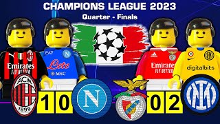 Italy Champions League 2023 • Milan vs Napooli & Benfica vs Inter • All Goals in Lego Football