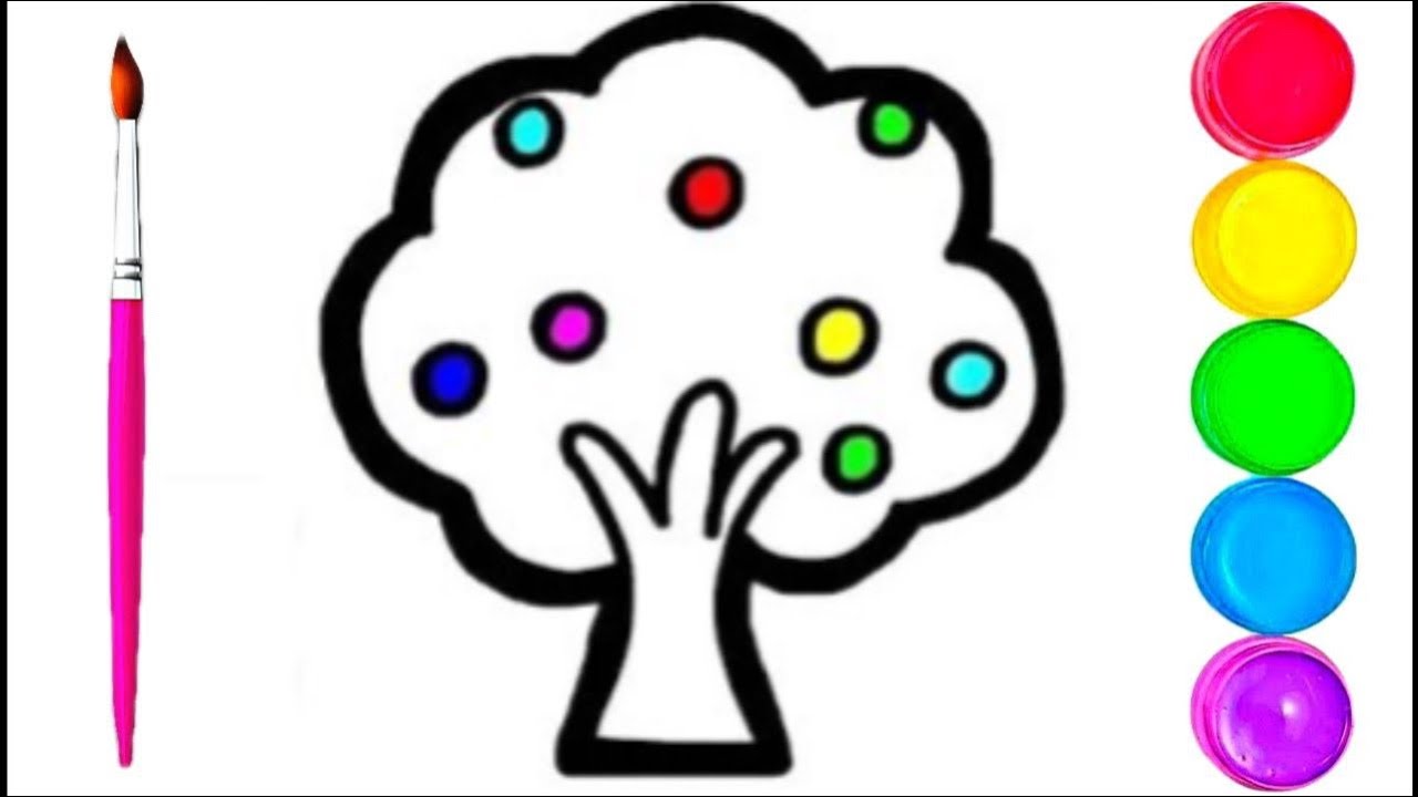 Bolalar uchun daraxt rasmini chizish - YouTube