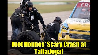 Bret Holmes&#39; Scary Crash at Talladega! | NASCAR Truck Series