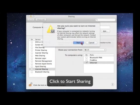 Internet Connection Sharing on Mac OSX