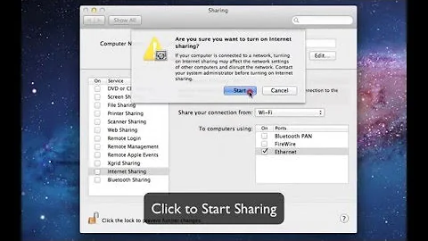 Internet Connection Sharing on Mac OSX
