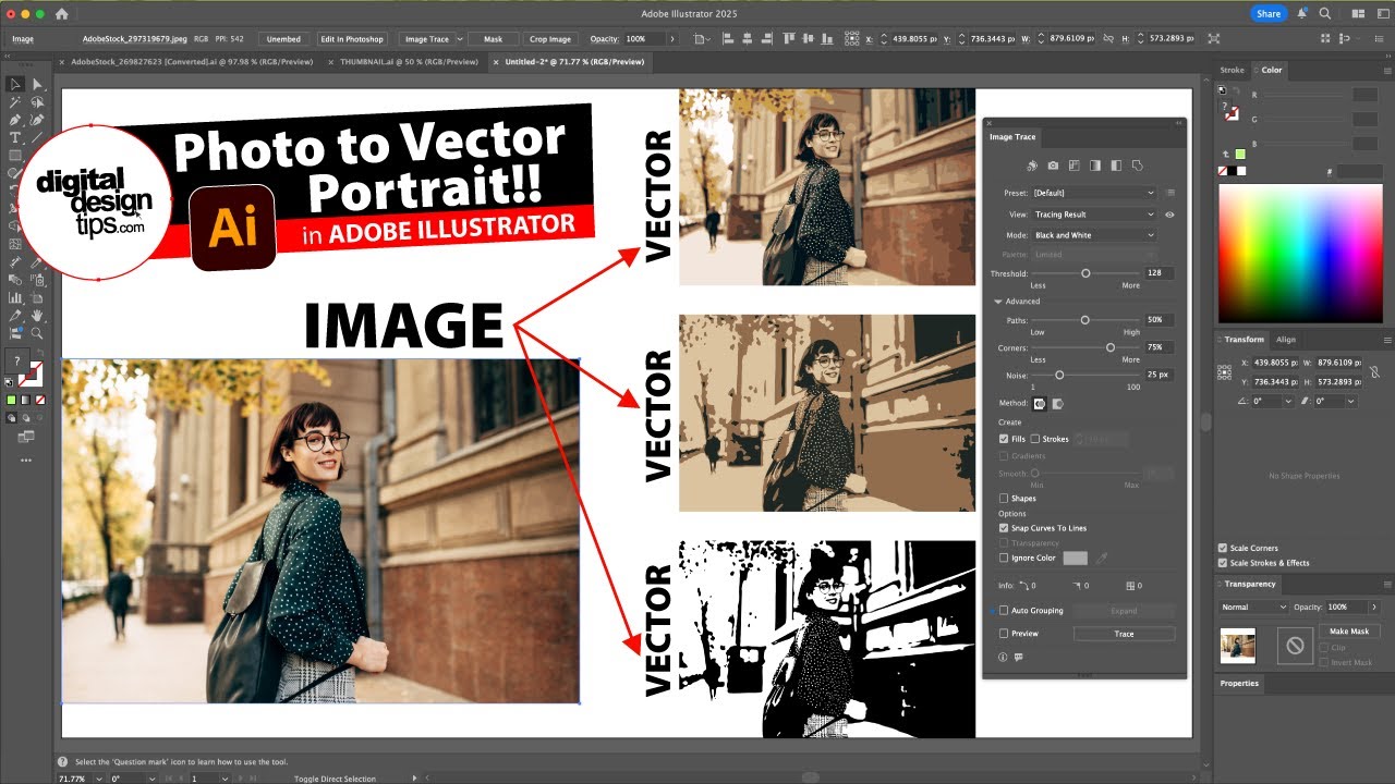 How to Turn a Photo into Vector Art in Illustrator (Image Trace ...