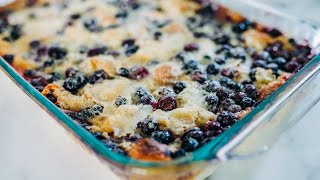 Go Southern with Blueberry Bread Pudding   Bourbon Sauce