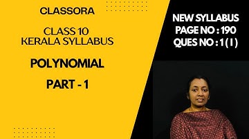 CLASS 10 - POLYNOMIAL | CHAPTER :9 | MATHS | PAGE 190 | QUESTION:1(i)) | PART 1 | NEW SYLLABUS