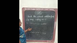 Check the correct addition fact (by using casting out 9)