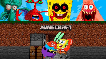 Minecraft Speedrunner SpongeBob & Mr Krabs VS 3 Hunters - SpongeBob Animation